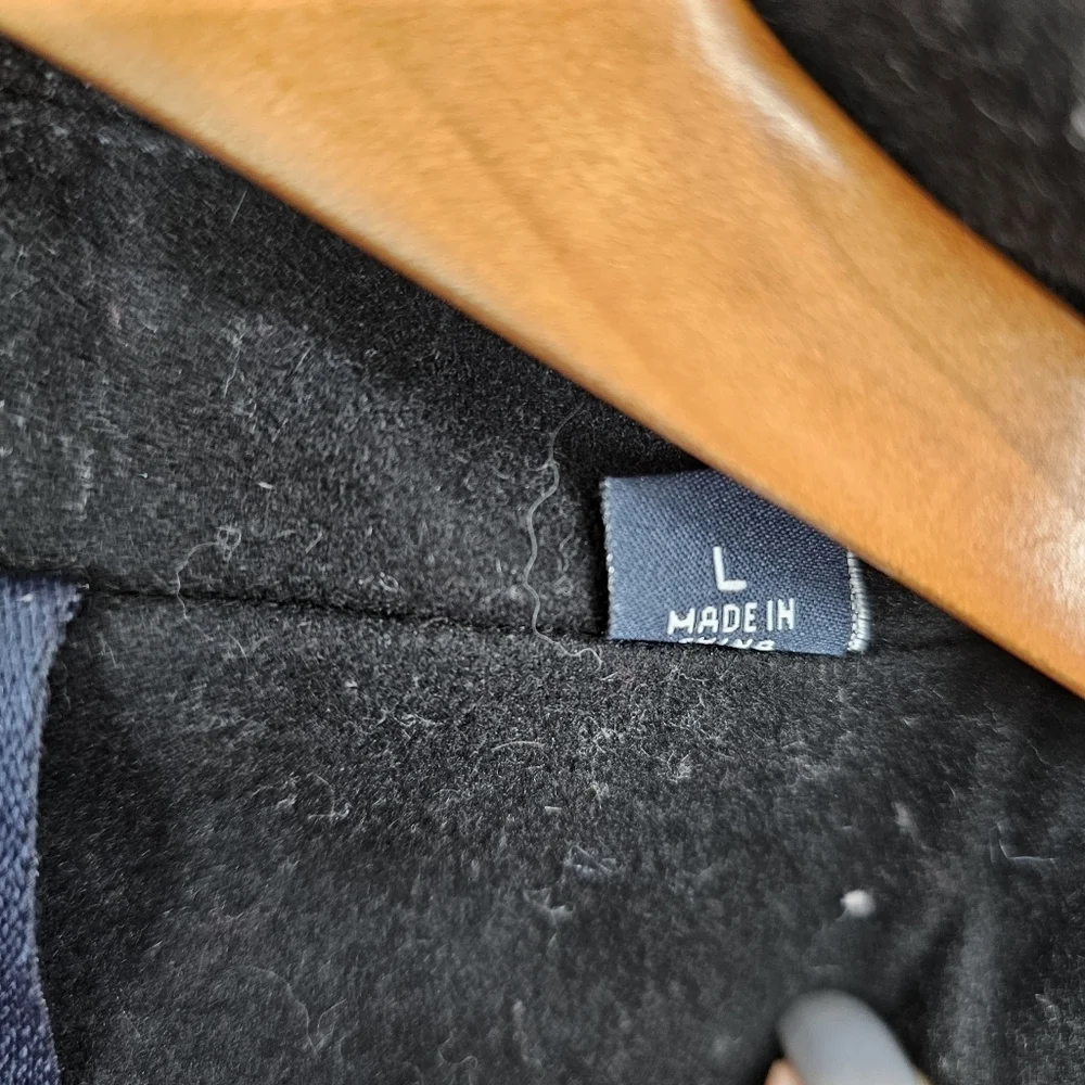 Tommy Hilfiger Navy Women's Single-breasted Wool-blend Coat Size Large